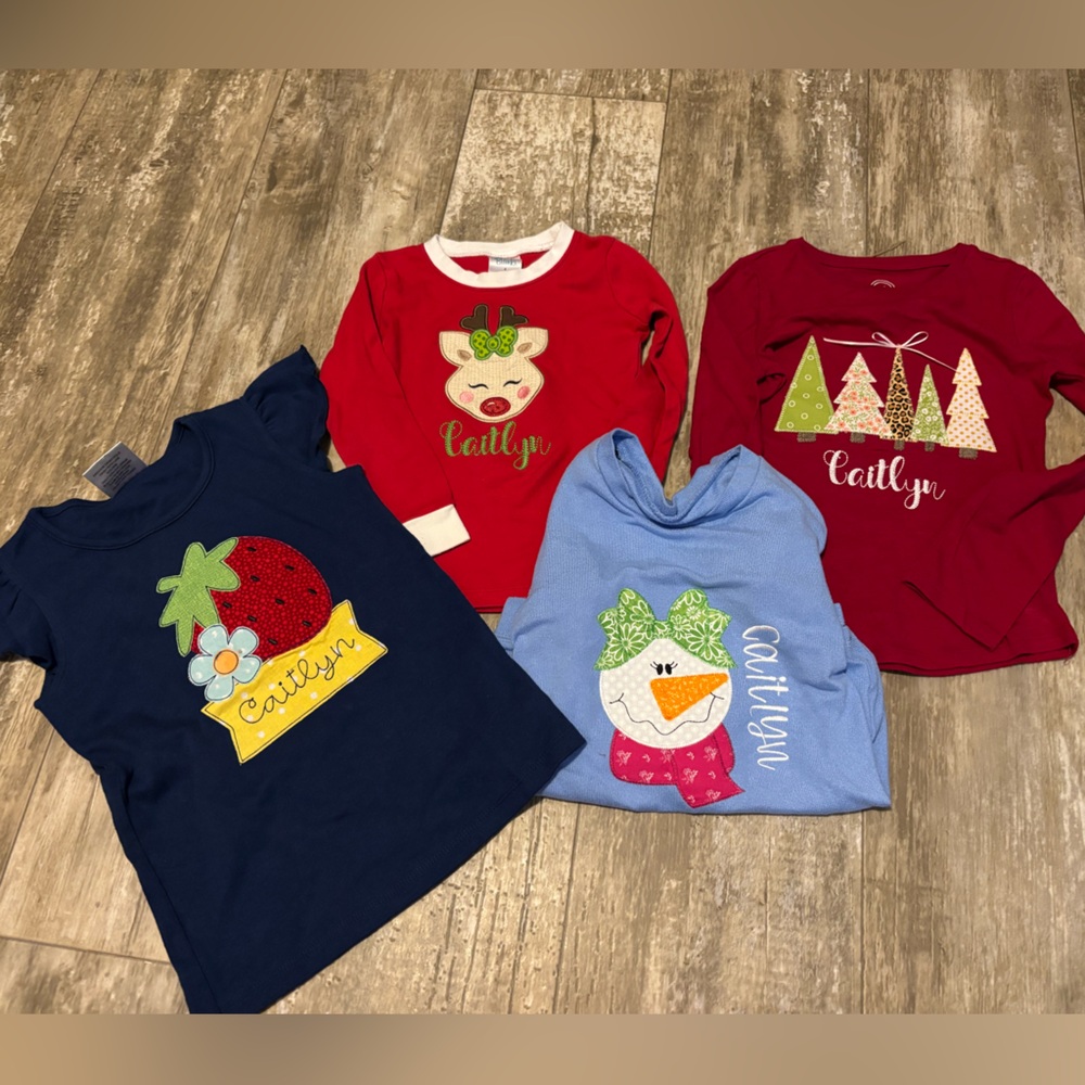 Caitlyn embroidered tops size 4-8 four piece bundle Euc